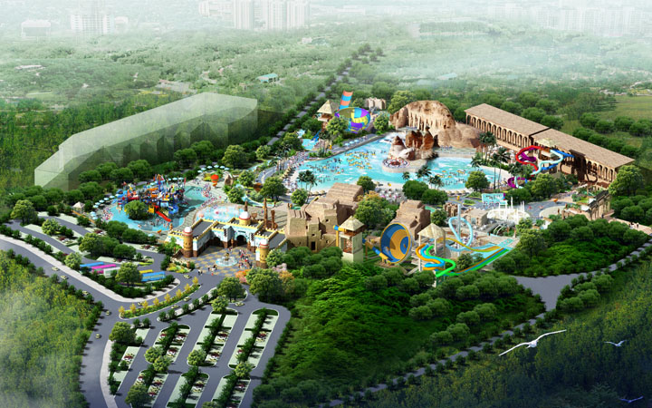 水主題公園項(xiàng)目旅游策劃咨詢公司：橫店夢幻谷水世界旅游規(guī)劃鳥瞰圖