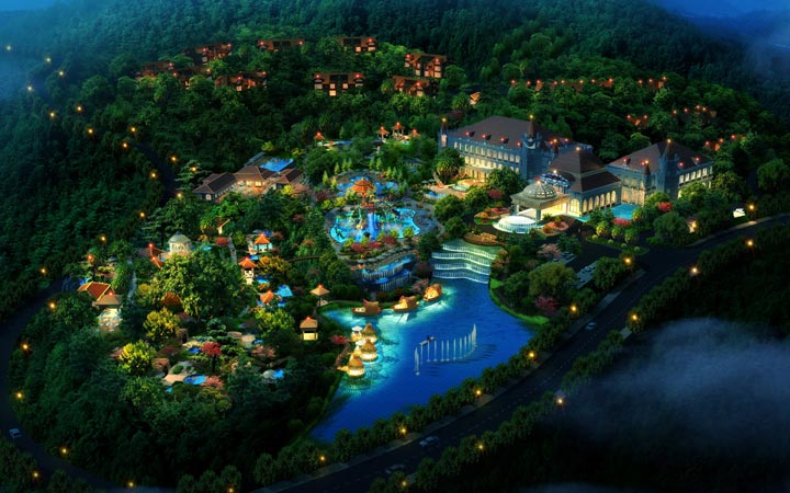 美的鷺湖半山溫泉旅游規(guī)劃鳥瞰圖